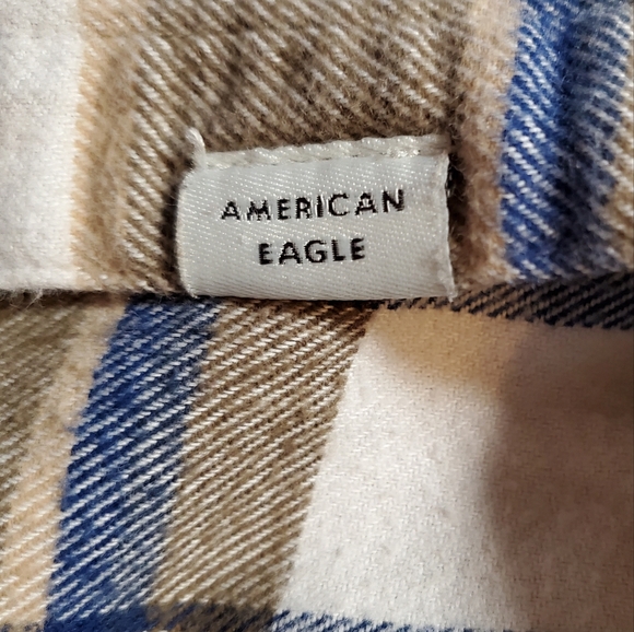 American Eagle Outfitters Blue and Brown Flannel Shirt - Picture 5 of 10